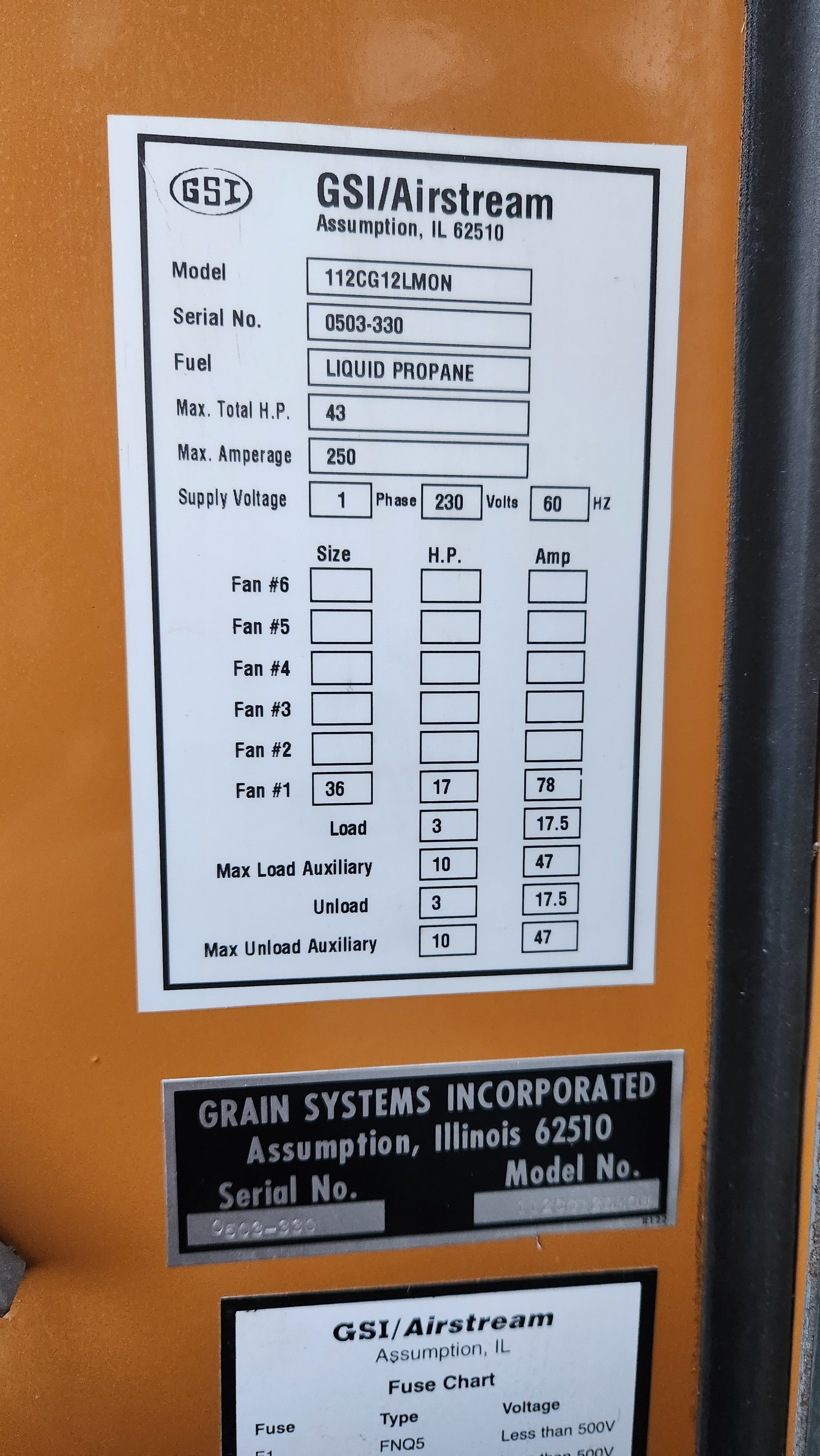 2003 GSI Grain Dryer 112